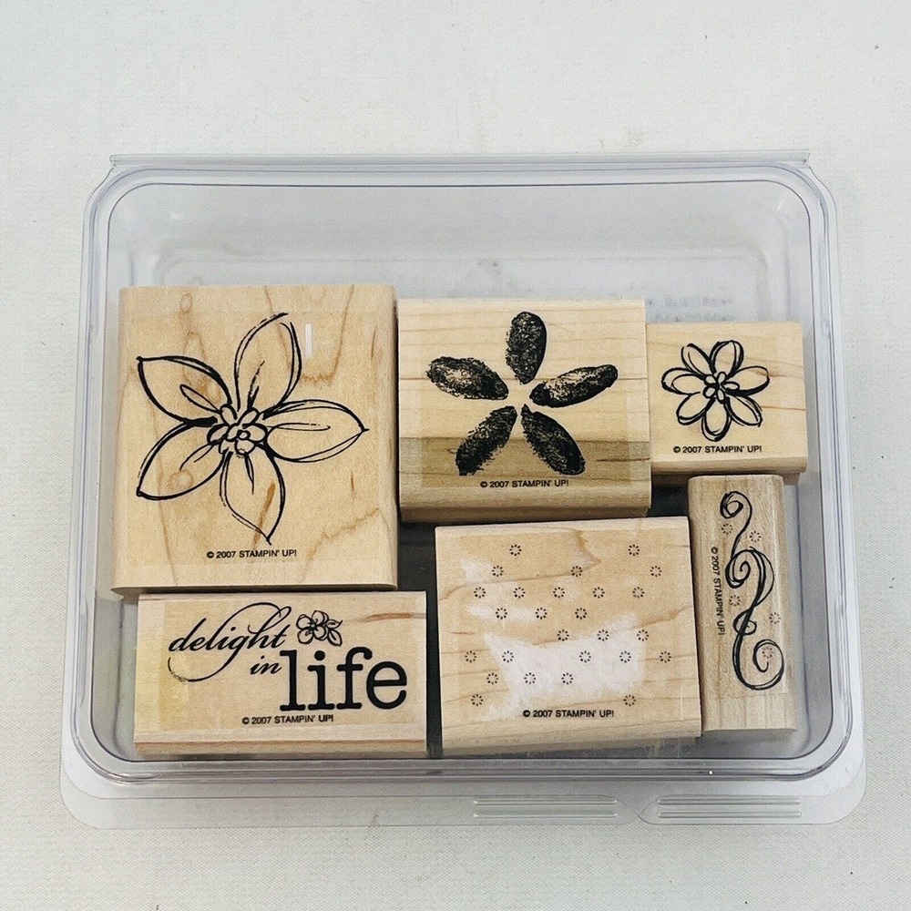 Stampin' Up Delight In Life 6 Stamp Set Flowers 2007